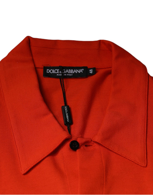 Dolce & Gabbana Orange Cotton Button Down Casual Polo Shirt - ClickThatClicks 