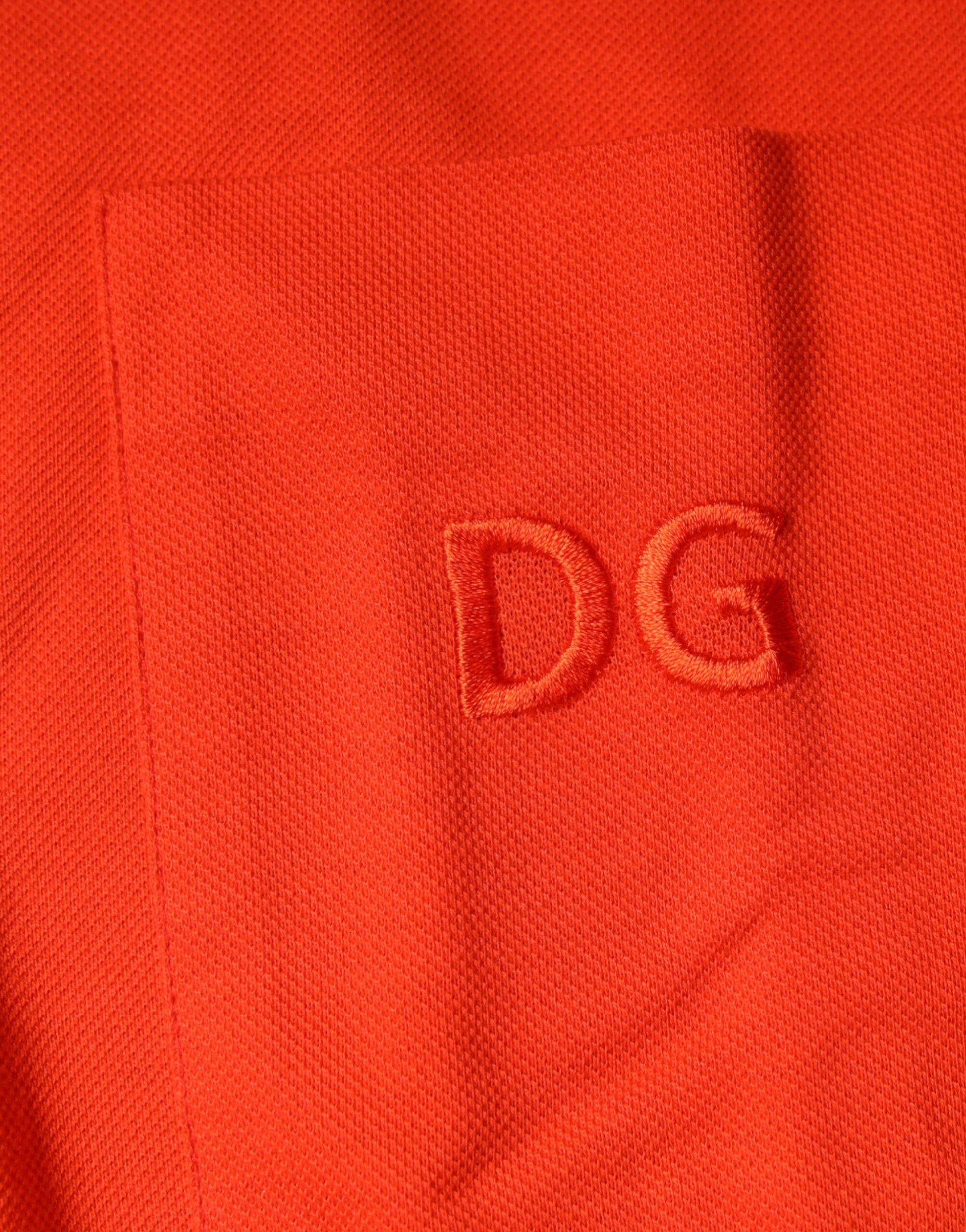 Dolce & Gabbana Orange Cotton Button Down Casual Polo Shirt - ClickThatClicks 