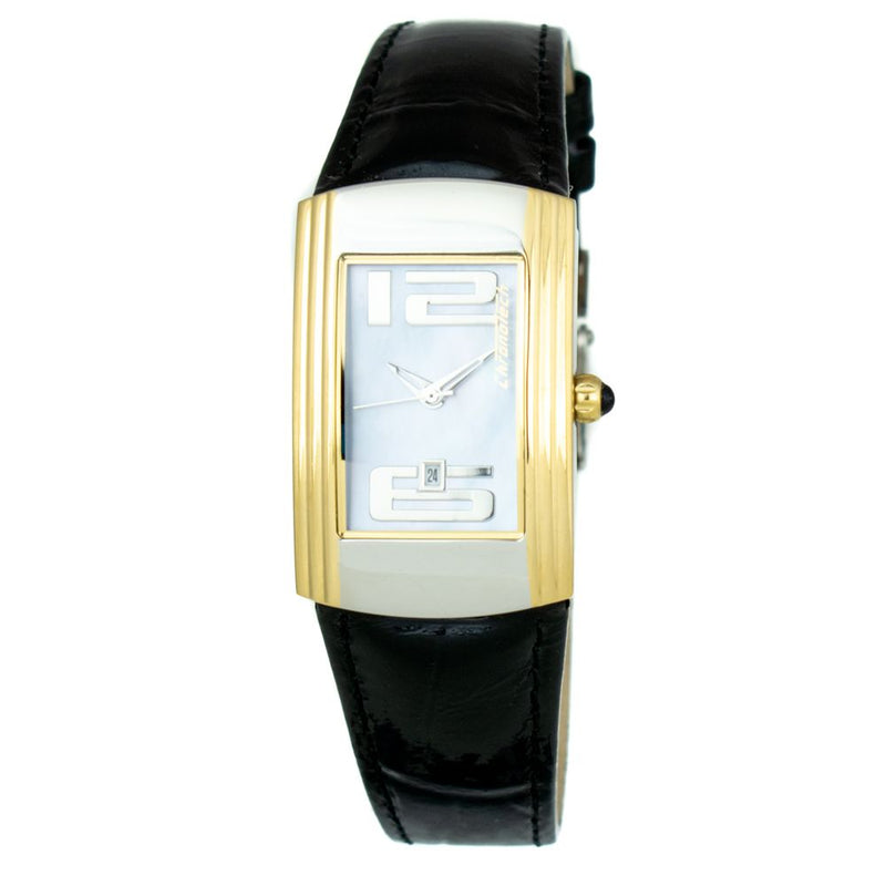 Chronotech Black Leather Dress Watch