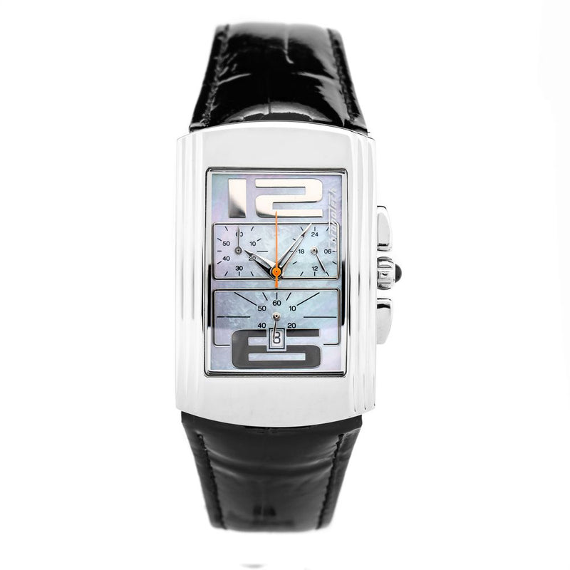 Chronotech Black Leather Dress Watch