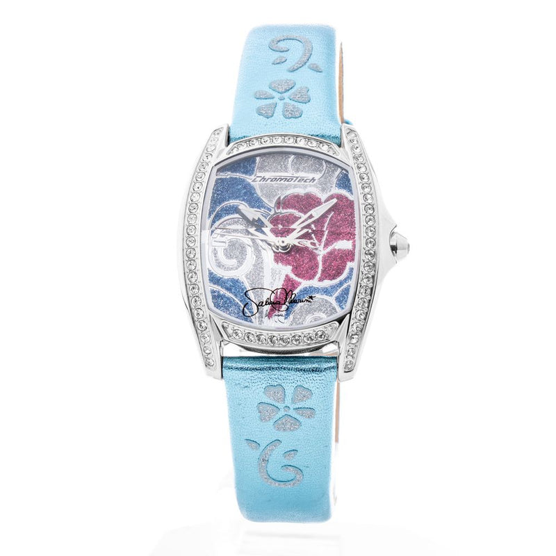 Chronotech Blue Leather Dress Watch