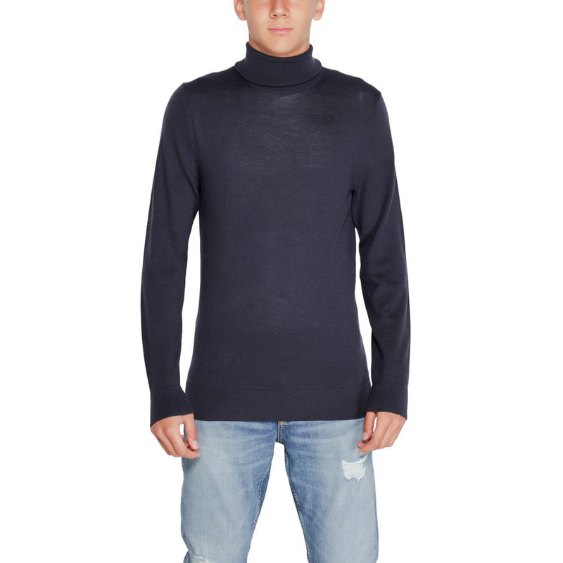 Calvin Klein Blue Wool Turtleneck
