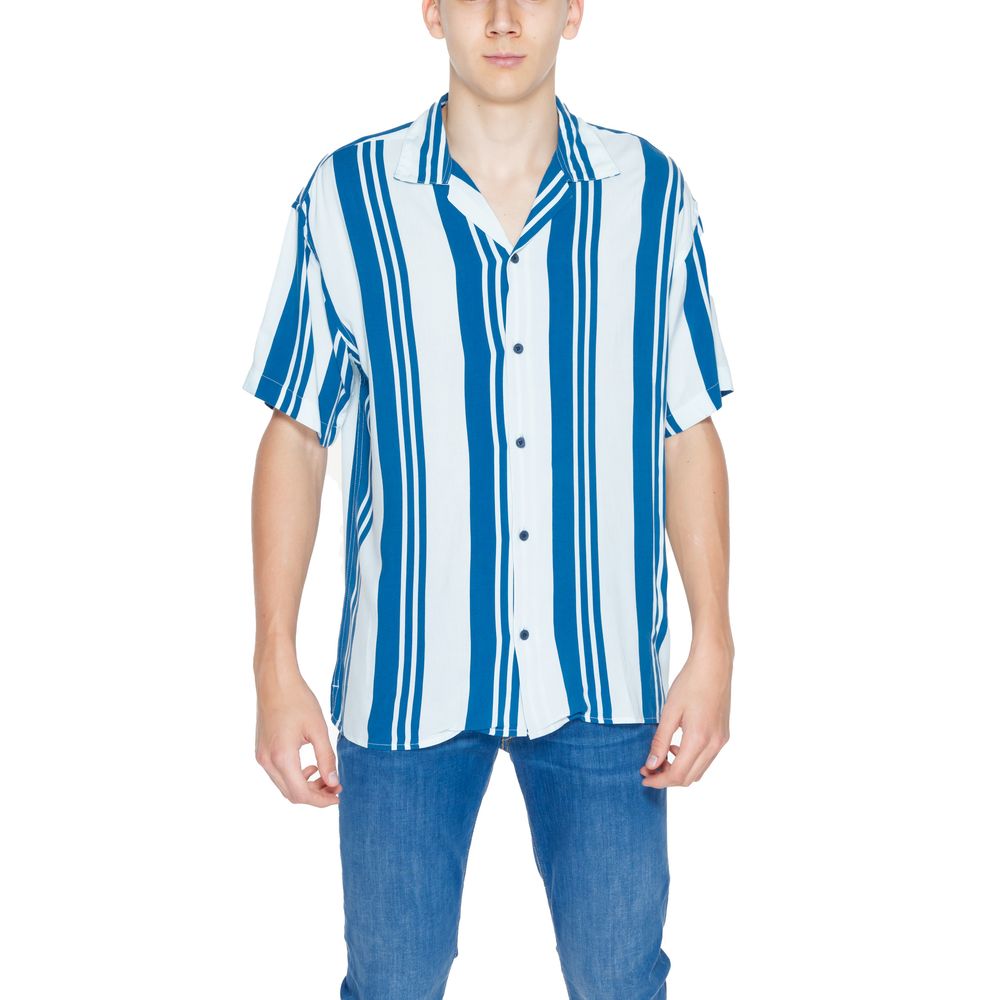 Jack Jones Blue Viscose Shortsleeve Shirt - ClickThatClicks 