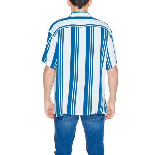 Jack Jones Blue Viscose Shortsleeve Shirt - ClickThatClicks 
