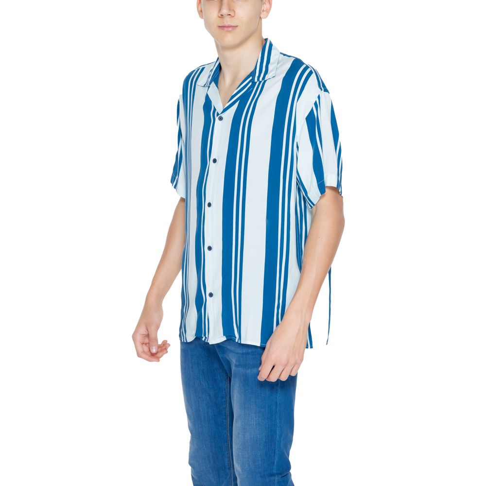 Jack Jones Blue Viscose Shortsleeve Shirt - ClickThatClicks 