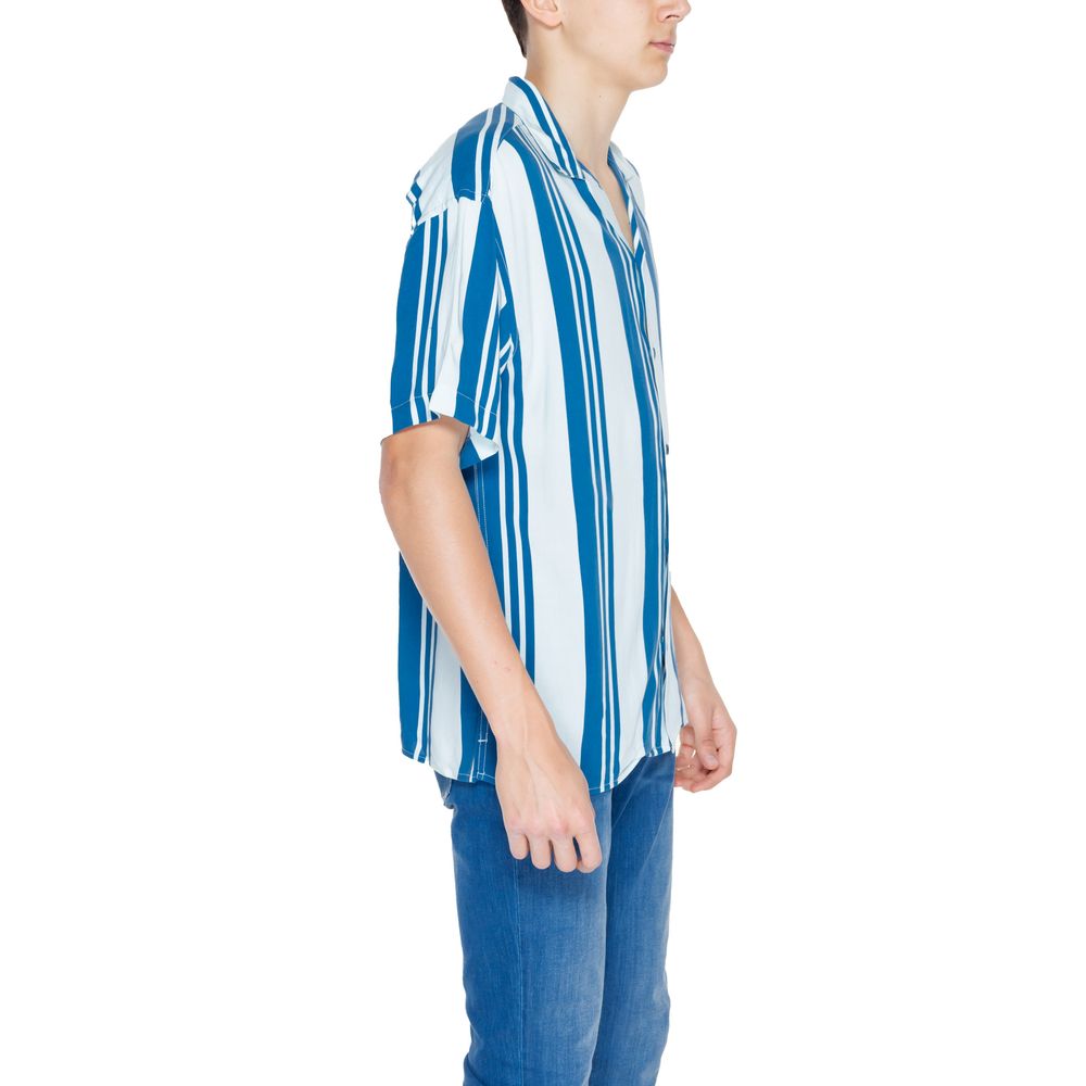 Jack Jones Blue Viscose Shortsleeve Shirt - ClickThatClicks 
