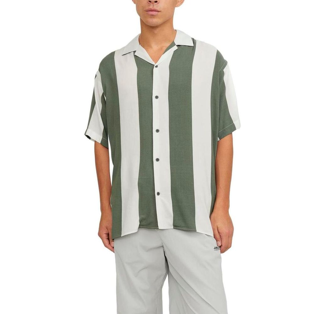 Jack Jones Green Viscose Shortsleeve Shirt - ClickThatClicks 