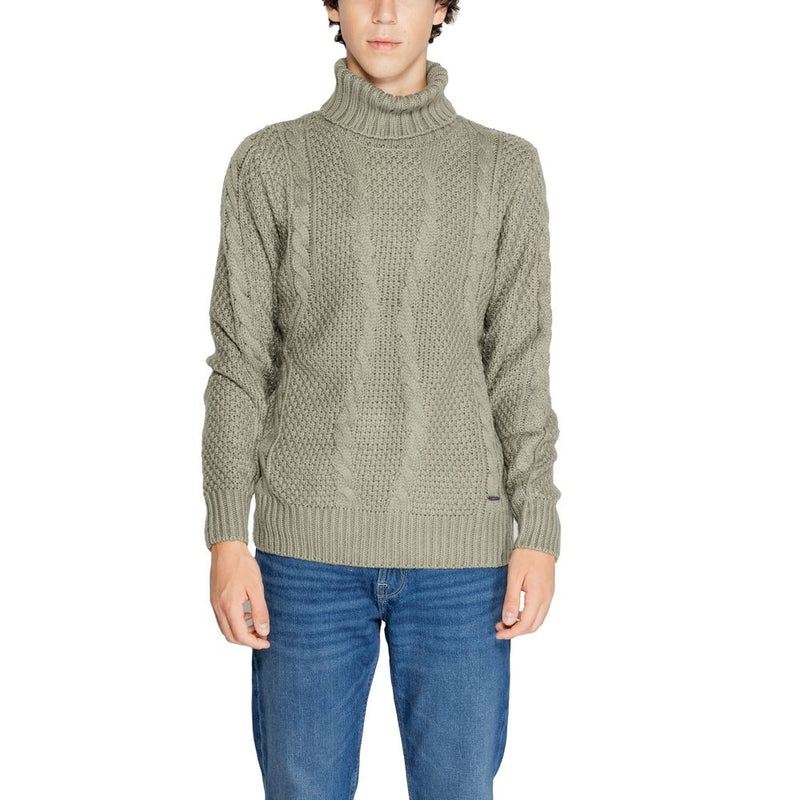 Gianni Lupo Green Polyester Turtleneck