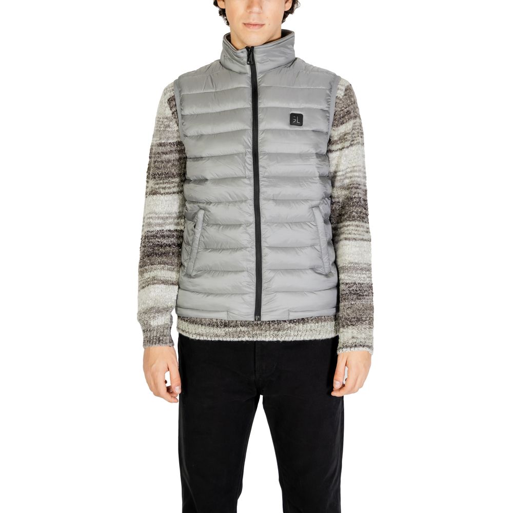 Gianni Lupo Gray Polyamide Sleveless Jacket - ClickThatClicks 
