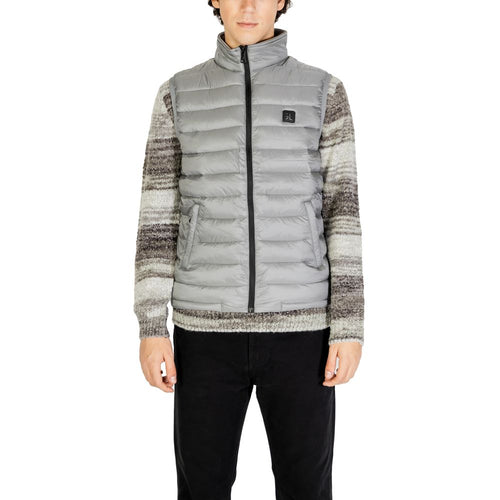 Gianni Lupo Gray Polyamide Sleveless Jacket - ClickThatClicks 