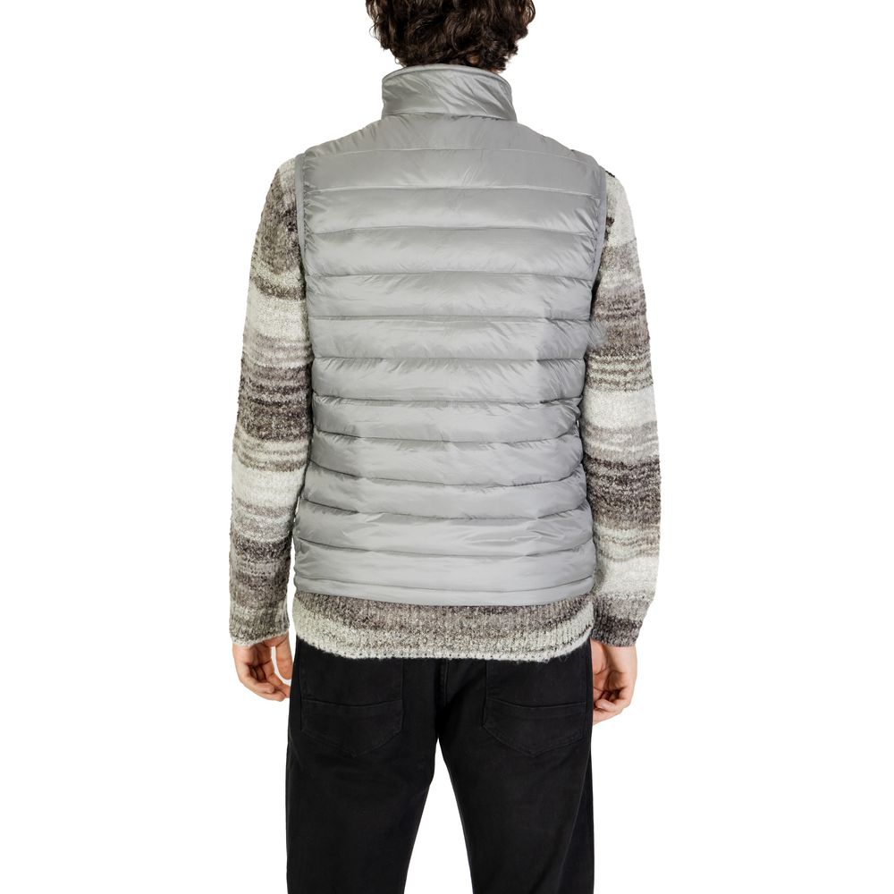 Gianni Lupo Gray Polyamide Sleveless Jacket - ClickThatClicks 