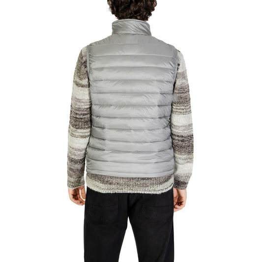 Gianni Lupo Gray Polyamide Sleveless Jacket - ClickThatClicks 