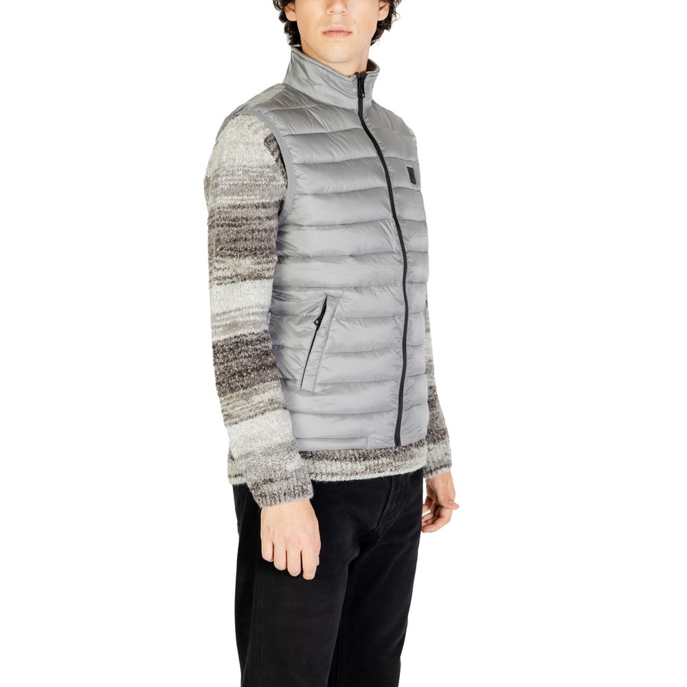 Gianni Lupo Gray Polyamide Sleveless Jacket - ClickThatClicks 