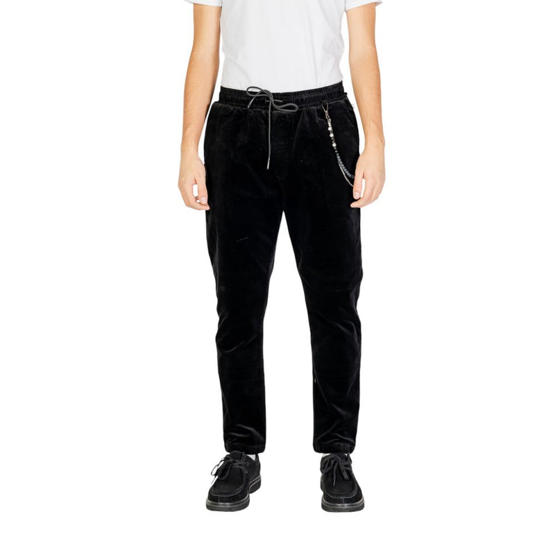 Gianni Lupo Black Cotton Casual Pants