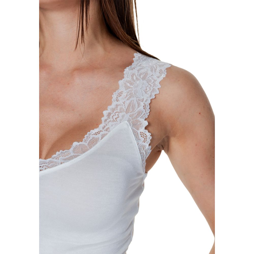 Vero Moda White Viscose Tank Tops - ClickThatClicks 