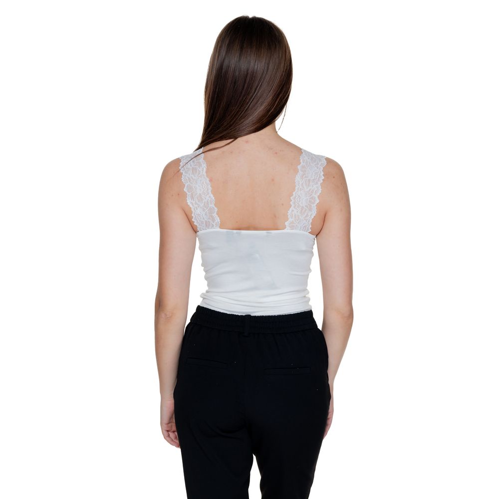 Vero Moda White Viscose Tank Tops - ClickThatClicks 