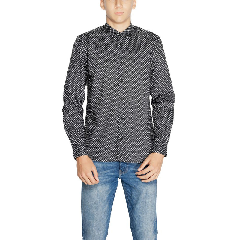 Antony Morato Gray Cotton Pattern Shirt