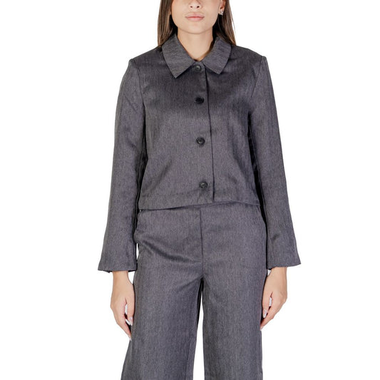 Jacqueline De Yong Gray Polyester Blazer - ClickThatClicks 