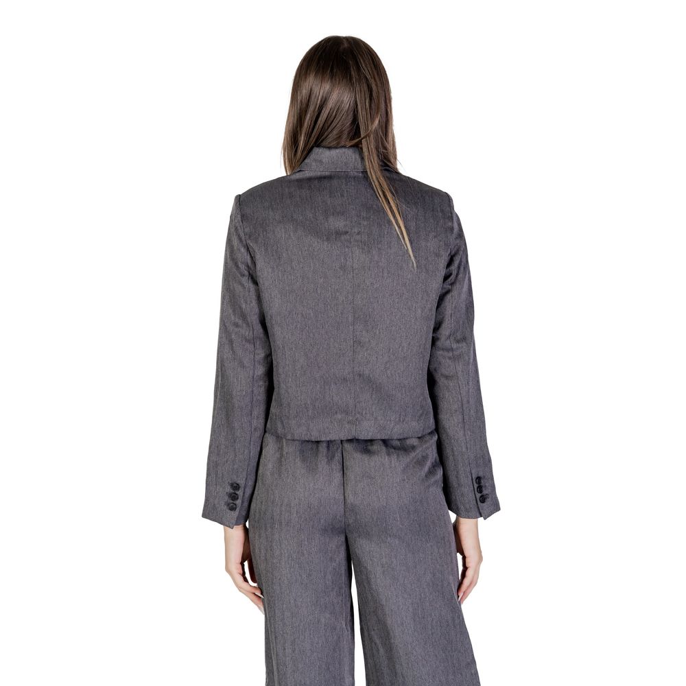 Jacqueline De Yong Gray Polyester Blazer - ClickThatClicks 