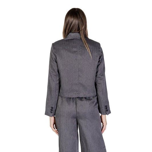 Jacqueline De Yong Gray Polyester Blazer - ClickThatClicks 