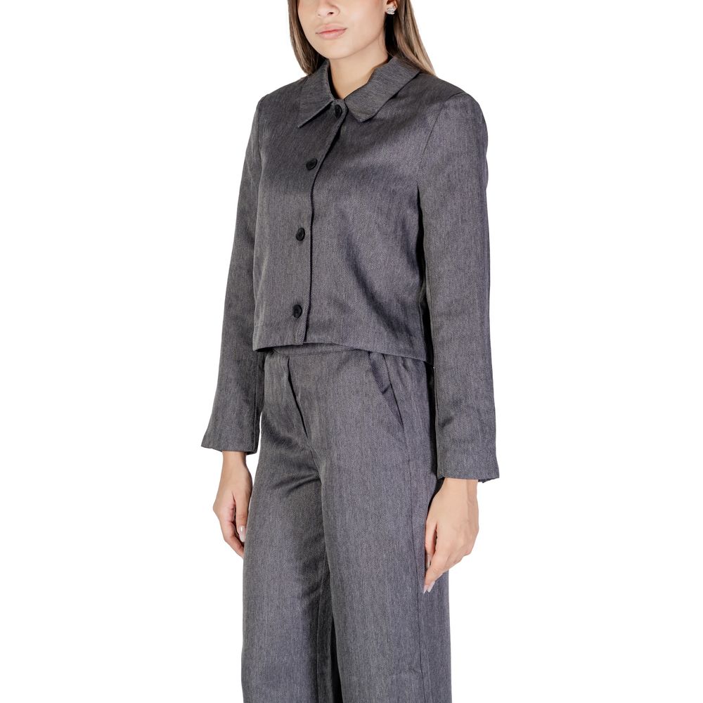 Jacqueline De Yong Gray Polyester Blazer - ClickThatClicks 