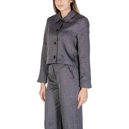 Jacqueline De Yong Gray Polyester Blazer - ClickThatClicks 
