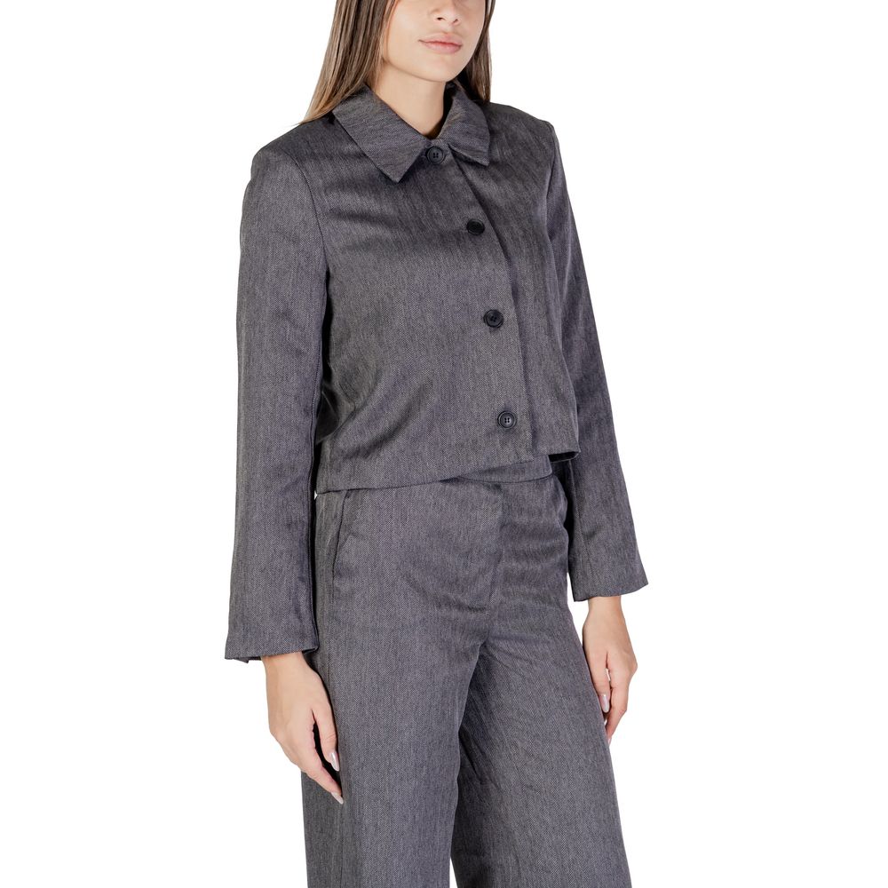 Jacqueline De Yong Gray Polyester Blazer - ClickThatClicks 