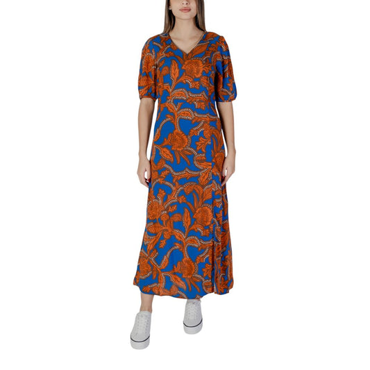 B.Young Blue Viscose Long Dress - ClickThatClicks 