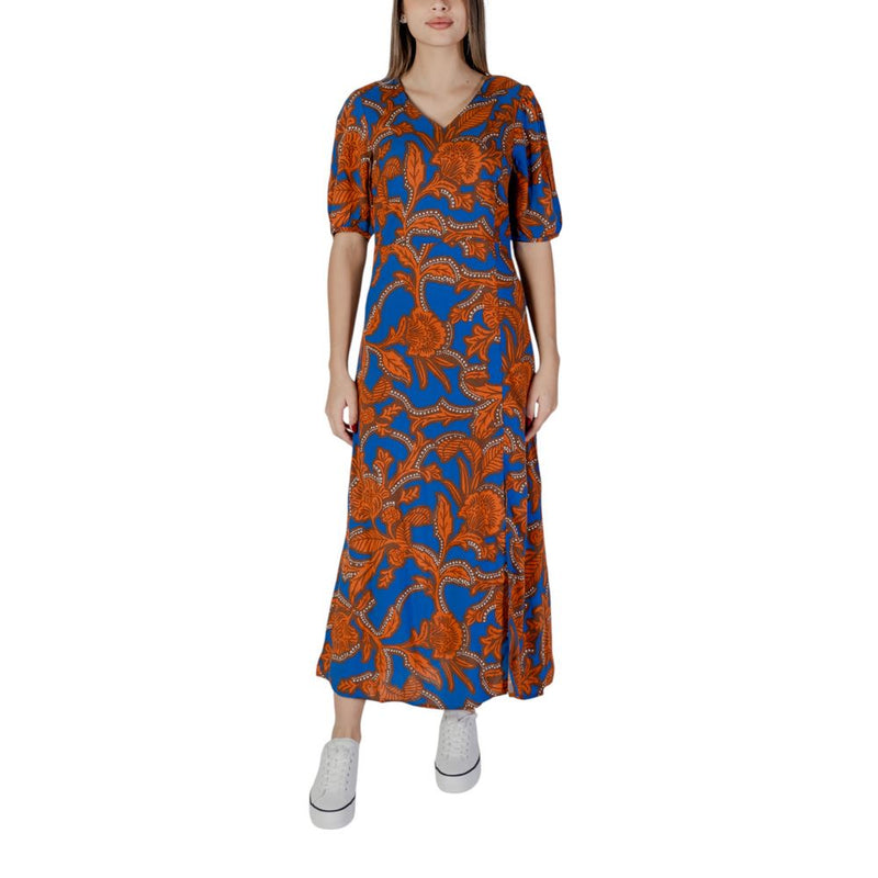 B.Young Blue Viscose Long Dress