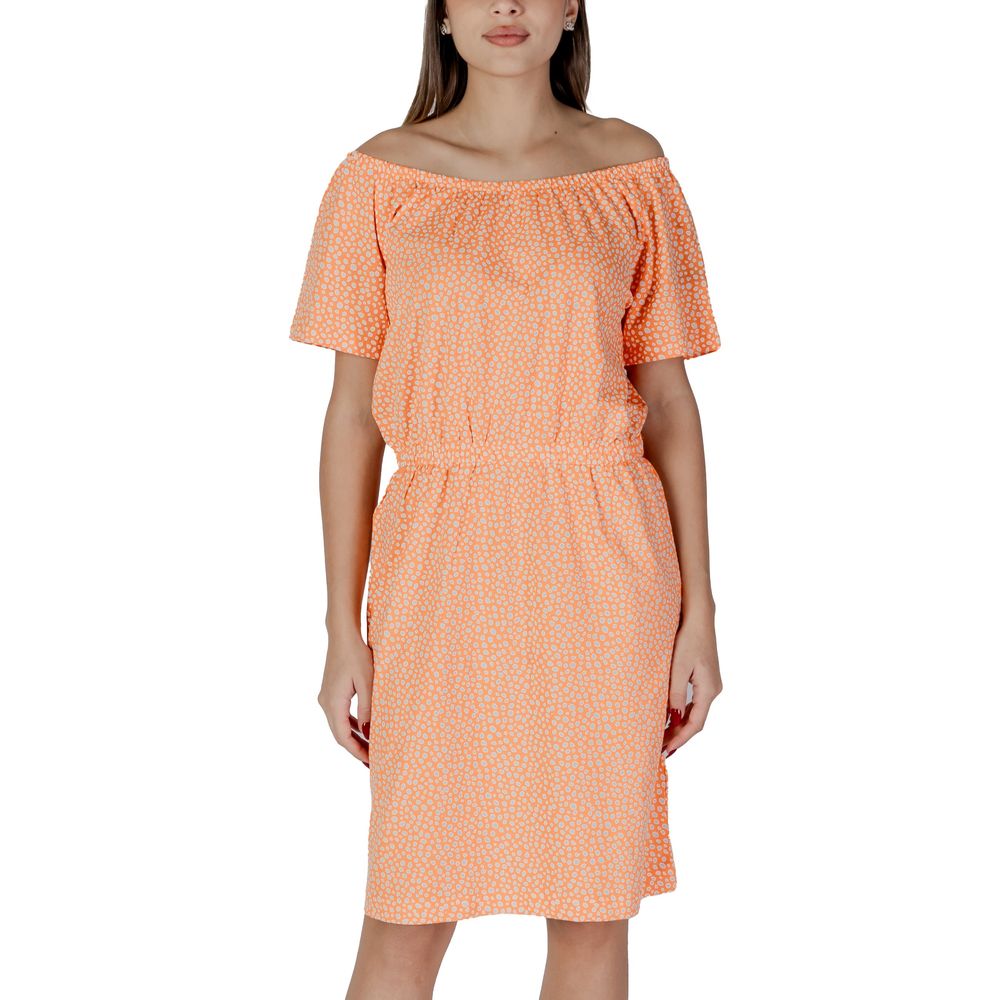 B.Young Orange Cotton Short Dress - ClickThatClicks 