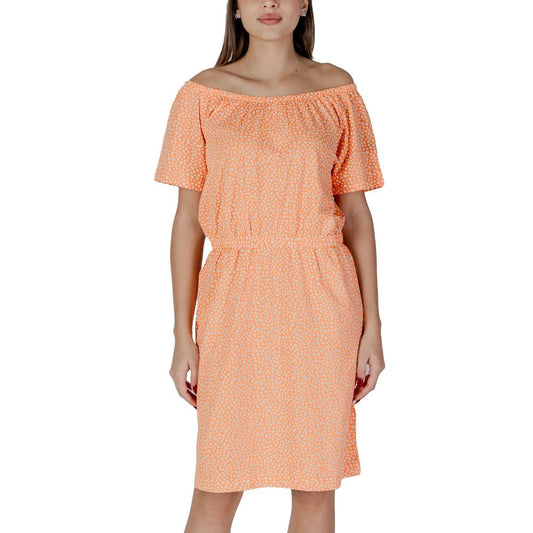 B.Young Orange Cotton Short Dress - ClickThatClicks 