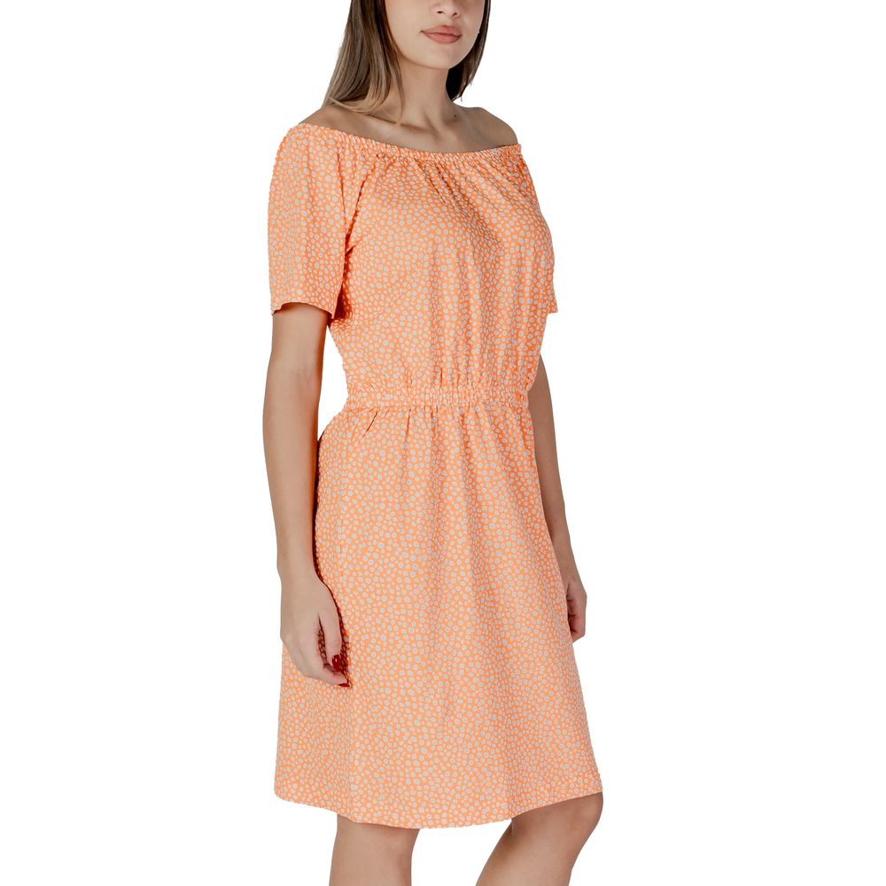 B.Young Orange Cotton Short Dress - ClickThatClicks 
