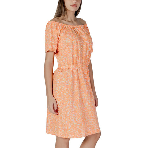 B.Young Orange Cotton Short Dress - ClickThatClicks 