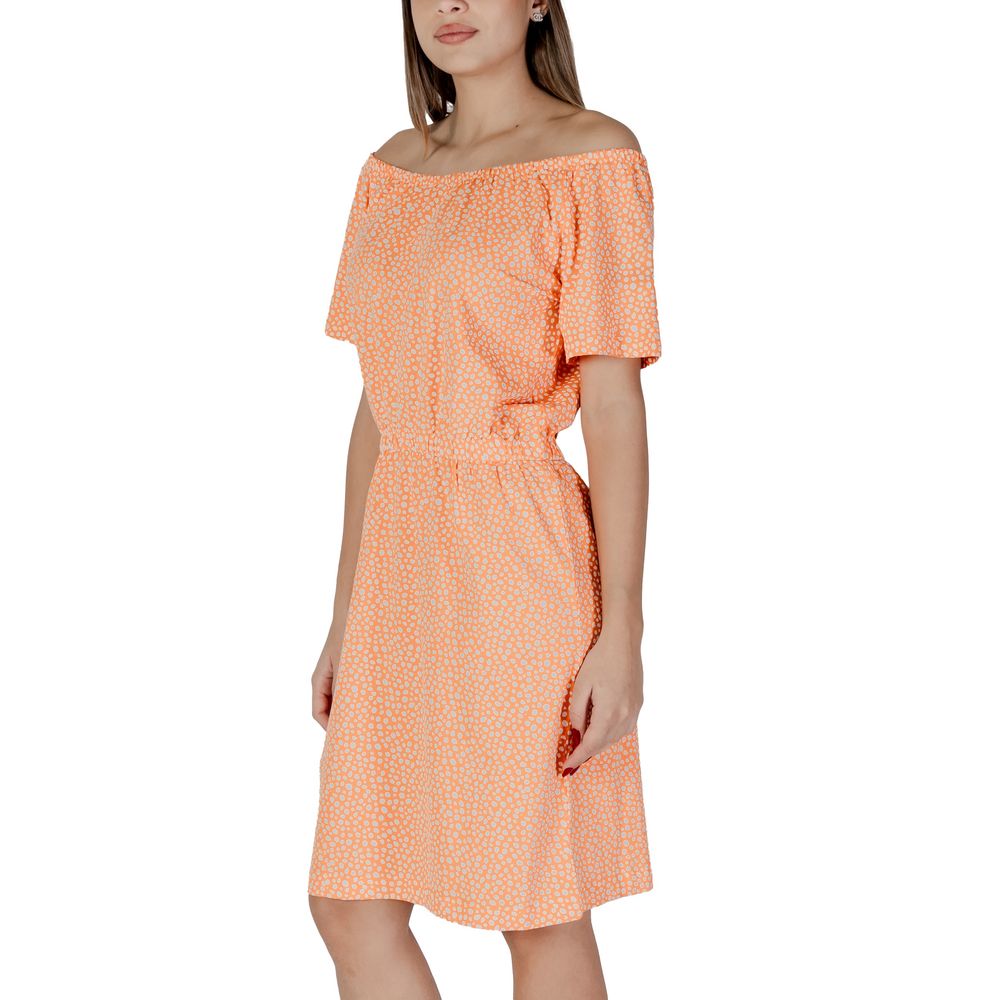 B.Young Orange Cotton Short Dress - ClickThatClicks 