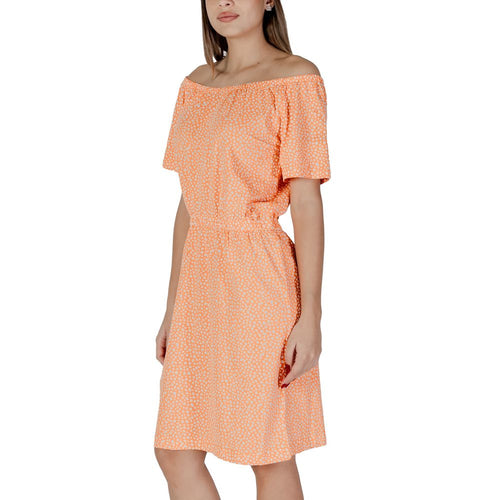 B.Young Orange Cotton Short Dress - ClickThatClicks 