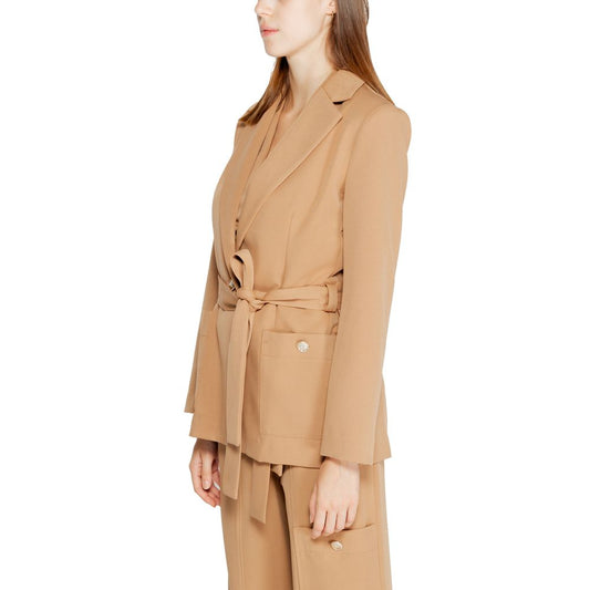 Rinascimento Beige Polyester Blazer - ClickThatClicks 