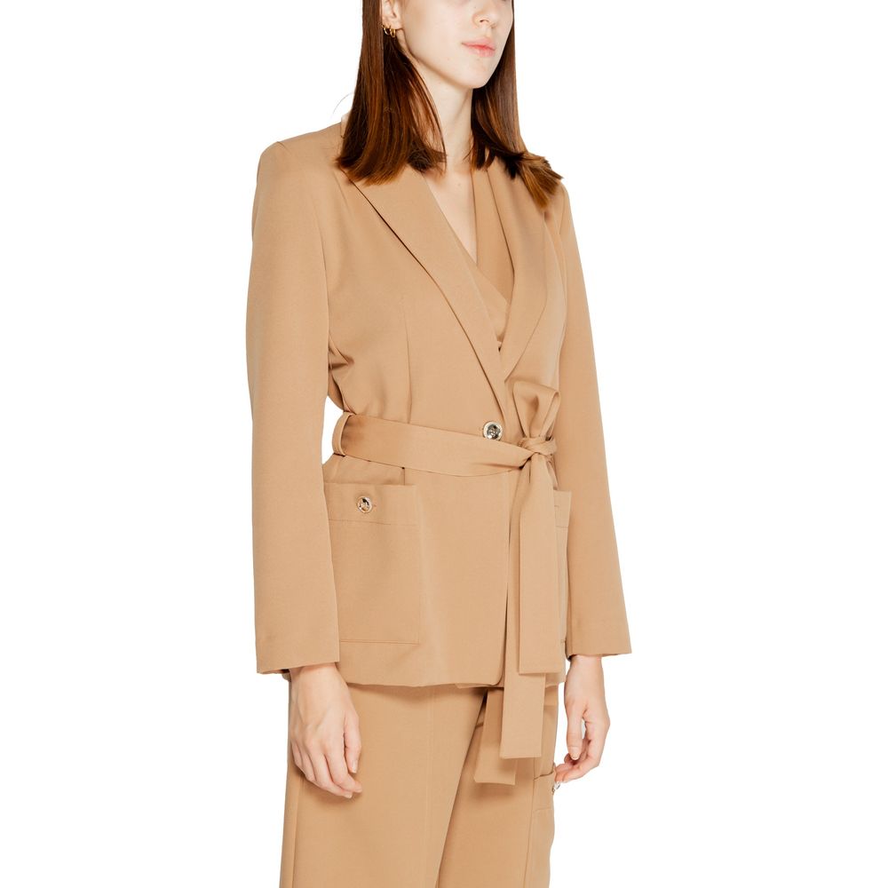 Rinascimento Beige Polyester Blazer - ClickThatClicks 