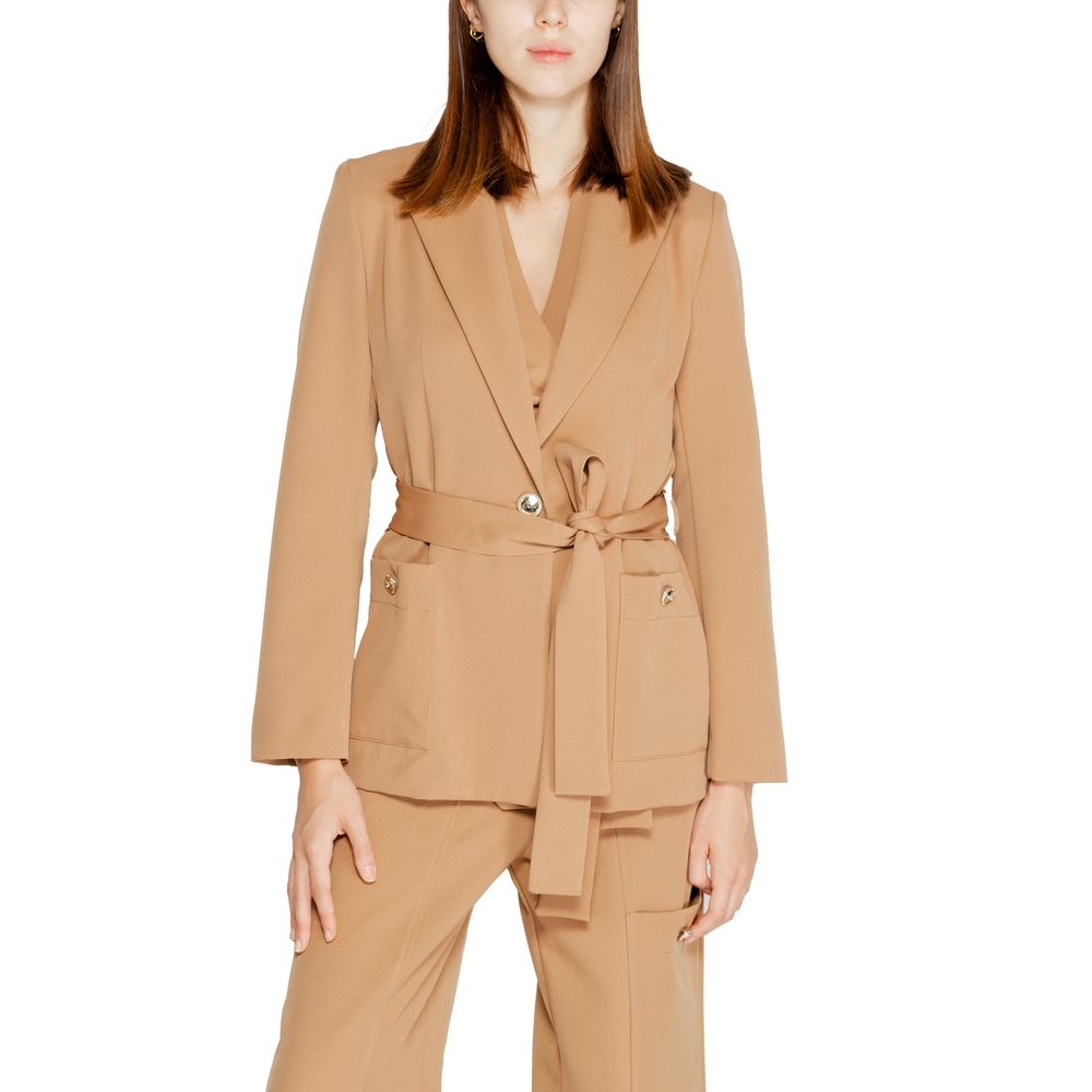 Rinascimento Beige Polyester Blazer - ClickThatClicks 