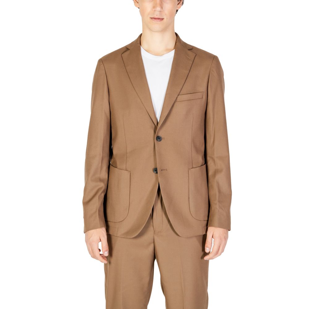 Hamaki-Ho Beige Polyester Blazer - ClickThatClicks 