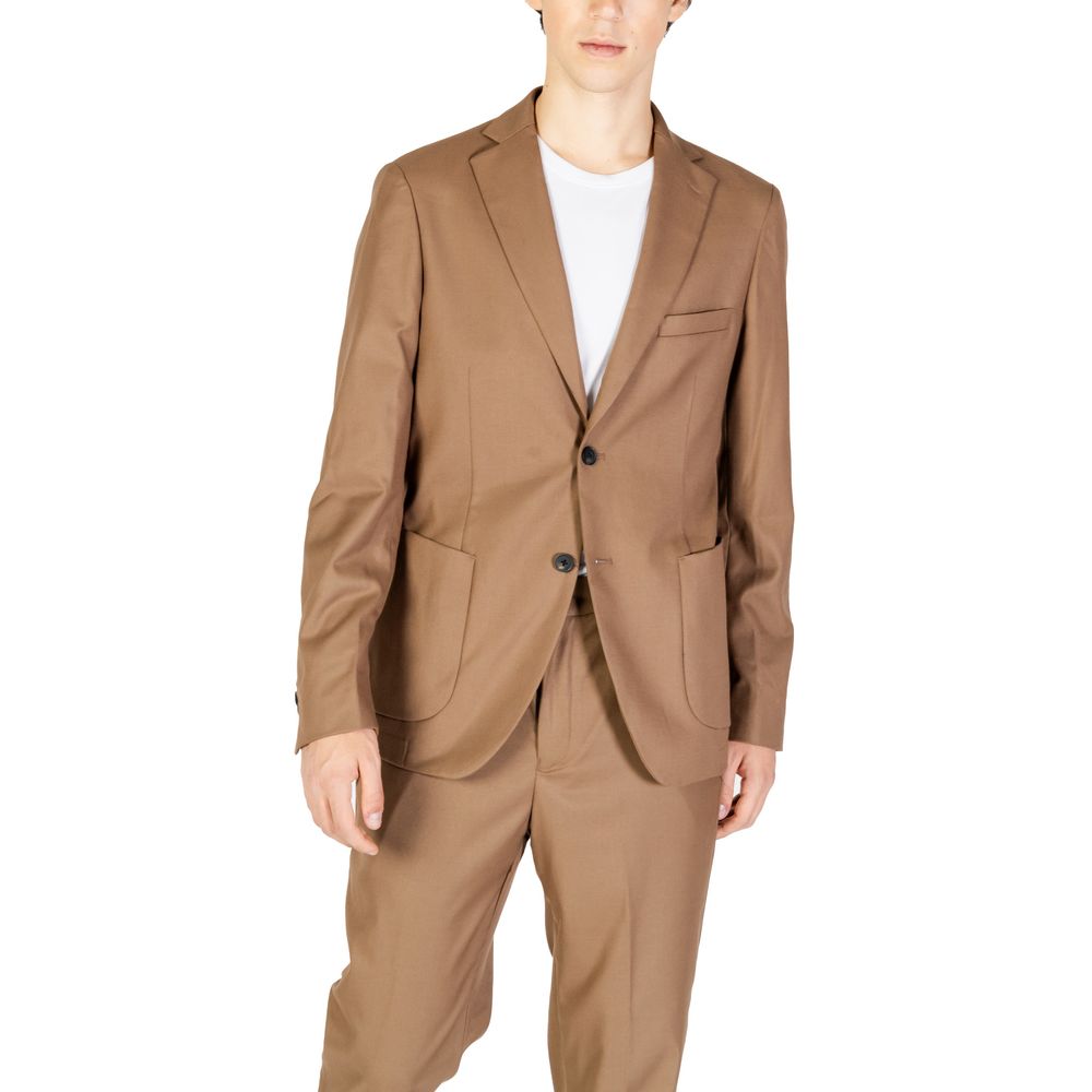 Hamaki-Ho Beige Polyester Blazer - ClickThatClicks 