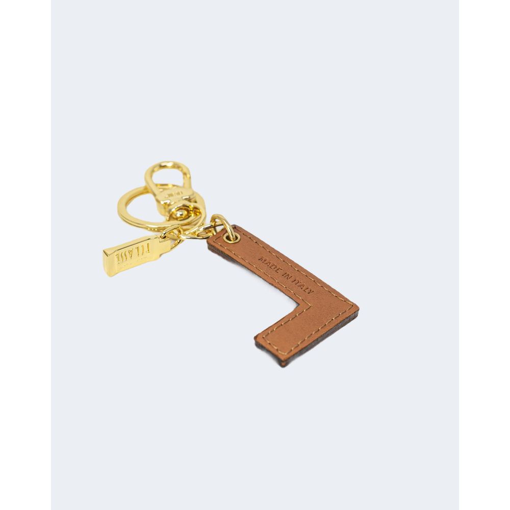 Alviero Martini Prima Classe Beige Leather Keychain - ClickThatClicks 