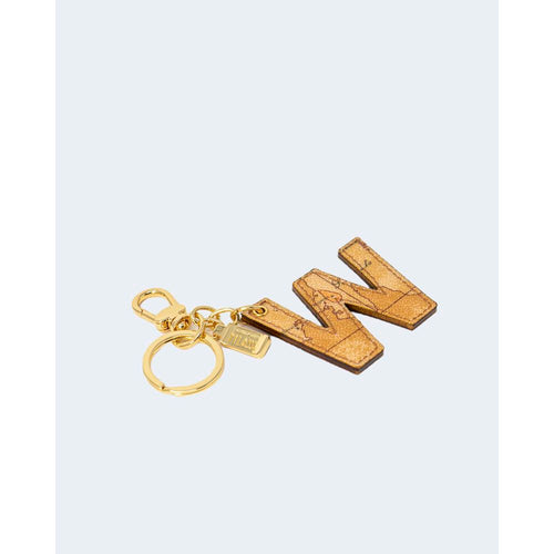Alviero Martini Prima Classe Beige Leather Keychain - ClickThatClicks 
