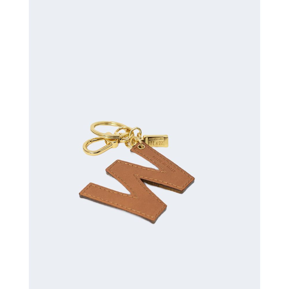 Alviero Martini Prima Classe Beige Leather Keychain - ClickThatClicks 