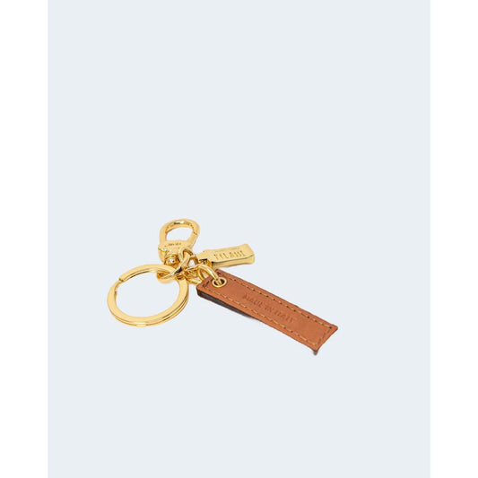 Alviero Martini Prima Classe Beige Leather Keychain - ClickThatClicks 