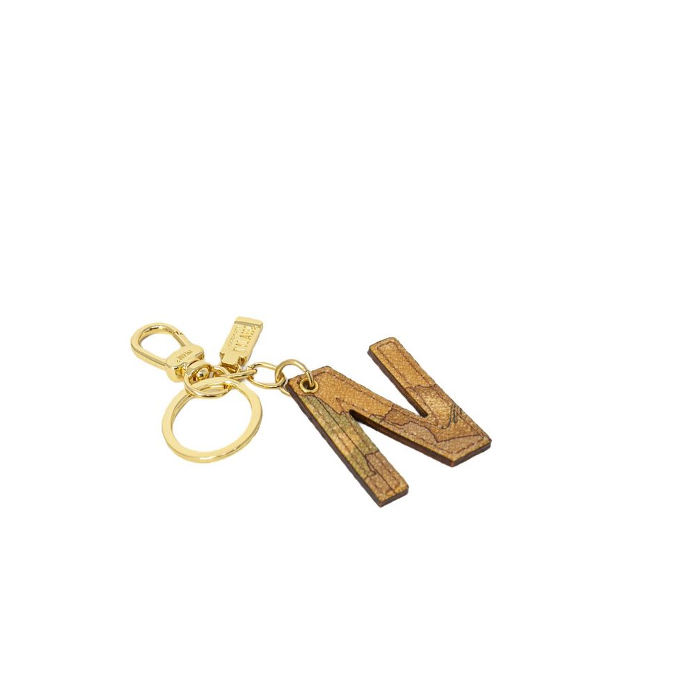 Alviero Martini Prima Classe Beige Leather Keychain - ClickThatClicks 
