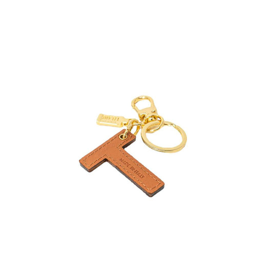 Alviero Martini Prima Classe Beige Leather Keychain - ClickThatClicks 