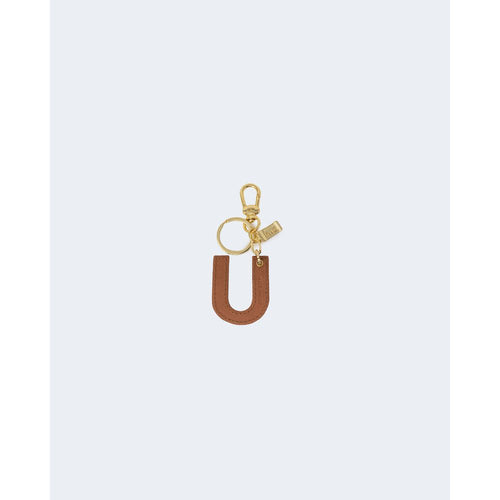 Alviero Martini Prima Classe Beige Leather Keychain - ClickThatClicks 