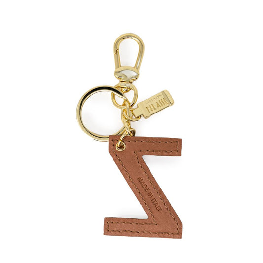 Alviero Martini Prima Classe Beige Leather Keychain - ClickThatClicks 