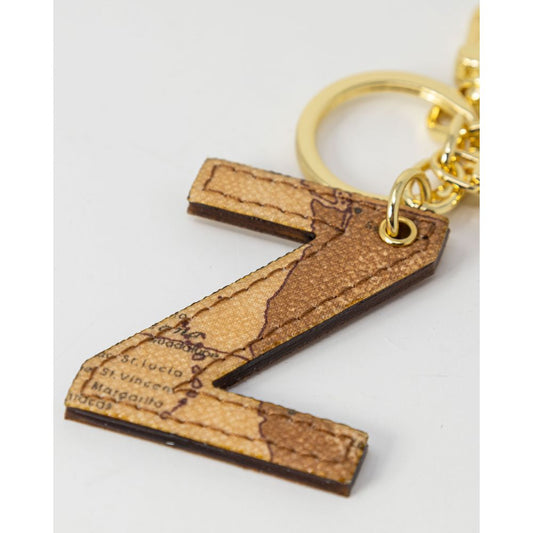 Alviero Martini Prima Classe Beige Leather Keychain - ClickThatClicks 