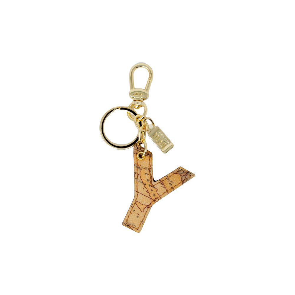 Alviero Martini Prima Classe Beige Artificial Leather Keychain - ClickThatClicks 